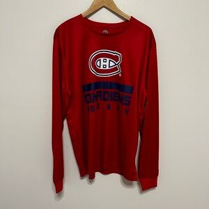 NWT Montreal Canadians Men's Large Longsleeve T-Shirt Polyester NHL Hockey